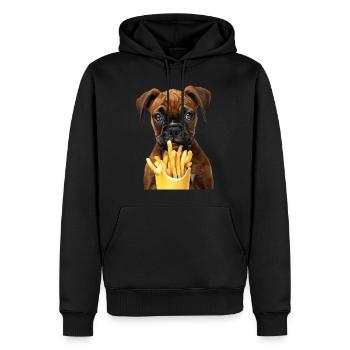 Boxeur - Sweat à capuche Premium bio Homme - noir - Devant - Nico (187cm)