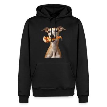 Whippet - Männer Premium Bio Hoodie - Schwarz - Vorne - Nico (187cm)