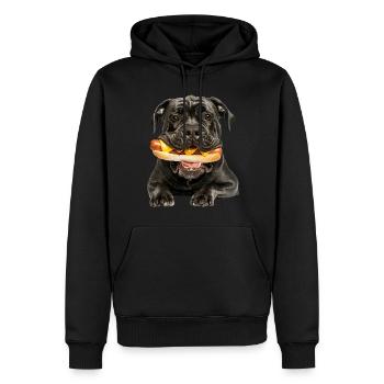Cane corso - Sweat à capuche Premium bio Homme - noir - Devant - Nico (187cm)