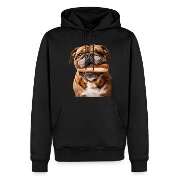 Bulldogge - Männer Premium Bio Hoodie - Schwarz - Vorne - Nico (187cm)