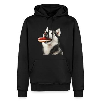 Sibirischer Husky - Männer Premium Bio Hoodie - Schwarz - Vorne - Nico (187cm)