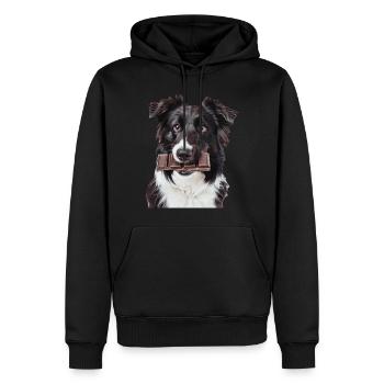 Border Collie - Men’s Premium Organic Hoodie - black - Front - Nico (187cm)