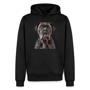 Cane corso - Sweat à capuche Premium bio Homme - noir - Devant - Nico (187cm)