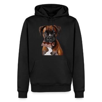 Boxeur - Sweat à capuche Premium bio Homme - noir - Devant - Nico (187cm)