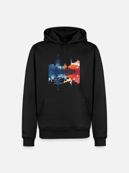 Hakodate - Sweat à capuche Premium bio Homme - noir