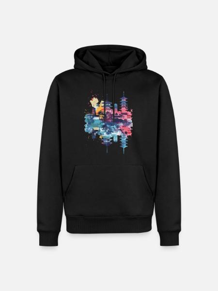 Himeji - Sweat à capuche Premium bio Homme - noir