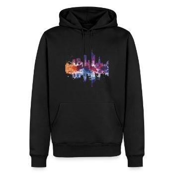 Ede - Men’s Premium Organic Hoodie - black - Front - Nico (187cm)