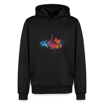 Heute - Männer Premium Bio Hoodie - Schwarz - Vorne - Nico (187cm)