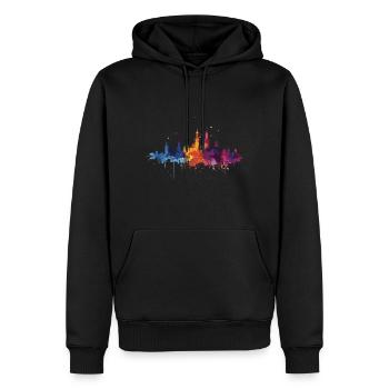 Belchatów - Männer Premium Bio Hoodie - Schwarz - Vorne - Nico (187cm)