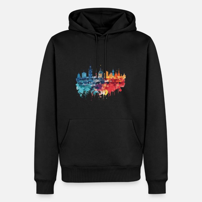Chełm - Sweat à capuche Premium bio Homme - noir