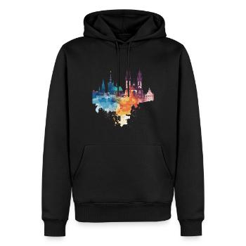 Élan - Sweat à capuche Premium bio Homme - noir - Devant - Nico (187cm)