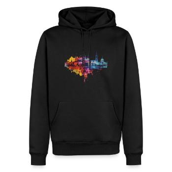 Krakau - Männer Premium Bio Hoodie - Schwarz - Vorne - Nico (187cm)