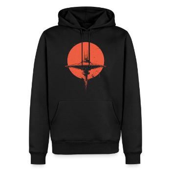 Space Station - Männer Premium Bio Hoodie - Schwarz - Vorne - Nico (187cm)