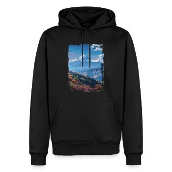 Japan - Männer Premium Bio Hoodie - Schwarz - Vorne - Nico (187cm)