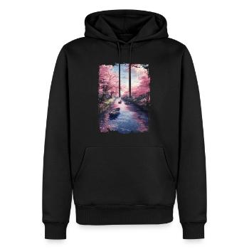Japan - Männer Premium Bio Hoodie - Schwarz - Vorne - Nico (187cm)