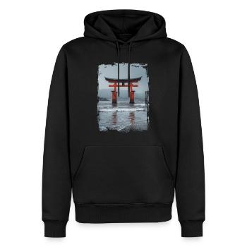 Japan - Männer Premium Bio Hoodie - Schwarz - Vorne - Nico (187cm)