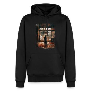 Japan - Männer Premium Bio Hoodie - Schwarz - Vorne - Nico (187cm)