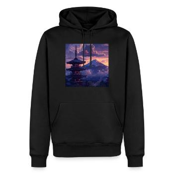 Japan - Männer Premium Bio Hoodie - Schwarz - Vorne - Nico (187cm)