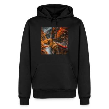 Japan - Männer Premium Bio Hoodie - Schwarz - Vorne - Nico (187cm)
