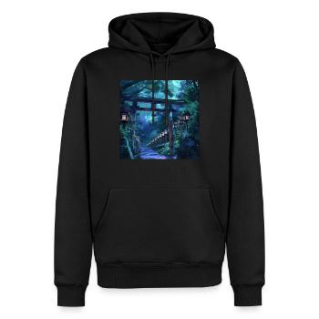 Japan - Männer Premium Bio Hoodie - Schwarz - Vorne - Nico (187cm)