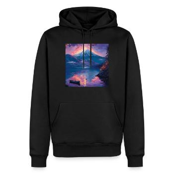 Japan - Männer Premium Bio Hoodie - Schwarz - Vorne - Nico (187cm)