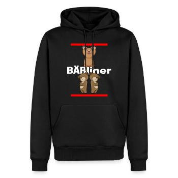 Berlin Hauptstadt Berliner-Bär Bärliner - Männer Premium Bio Hoodie - Schwarz - Vorne - Nico (187cm)