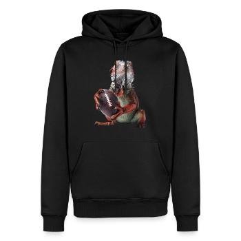 Leguan Fußball - Männer Premium Bio Hoodie - Schwarz - Vorne - Nico (187cm)
