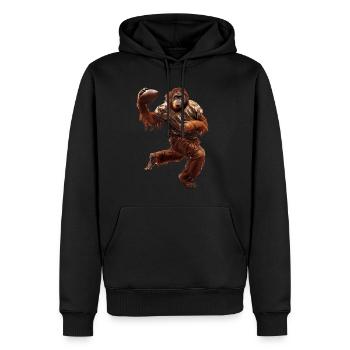 Football des orangs-outans - Sweat à capuche Premium bio Homme - noir - Devant - Nico (187cm)