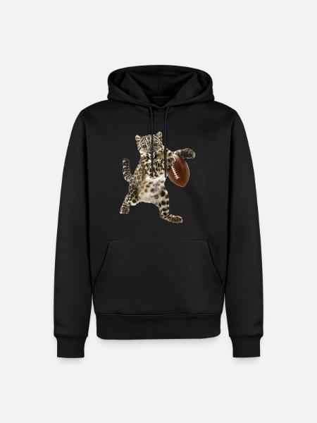 Snow Leopard Football - Men’s Premium Organic Hoodie - black
