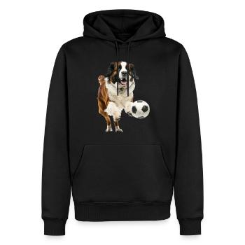 Bernhardiner - Männer Premium Bio Hoodie - Schwarz - Vorne - Nico (187cm)