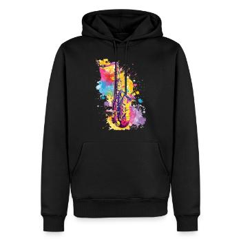 Saxophon - Männer Premium Bio Hoodie - Schwarz - Vorne - Nico (187cm)