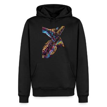 Saxophon - Männer Premium Bio Hoodie - Schwarz - Vorne - Nico (187cm)