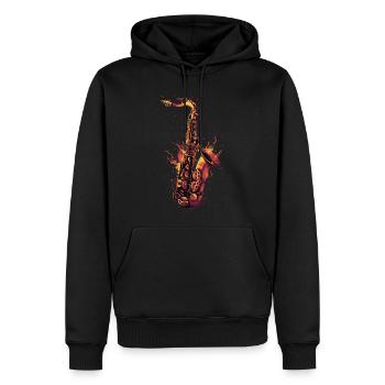 Saxophon - Männer Premium Bio Hoodie - Schwarz - Vorne - Nico (187cm)