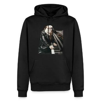 Bouledogue - Sweat à capuche Premium bio Homme - noir - Devant - Nico (187cm)