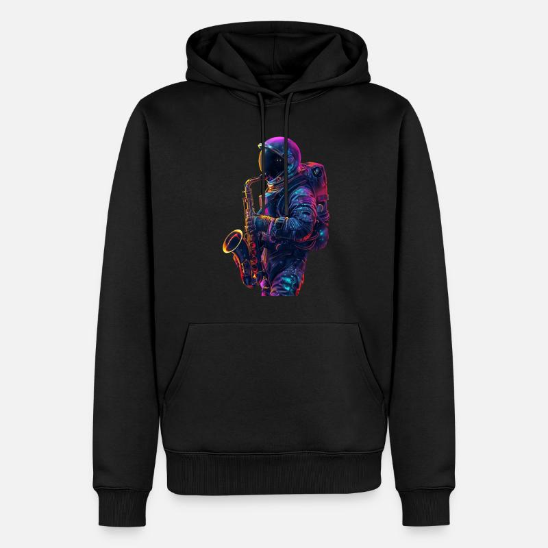 Saxophone astronaute - Sweat à capuche Premium bio Homme - noir