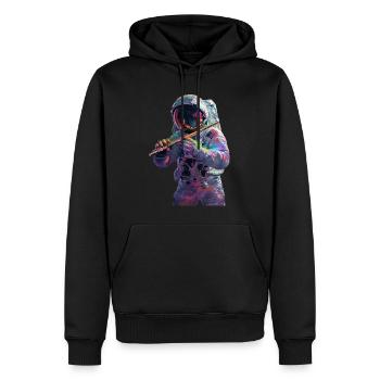 Flûte d’astronaute - Sweat à capuche Premium bio Homme - noir - Devant - Nico (187cm)