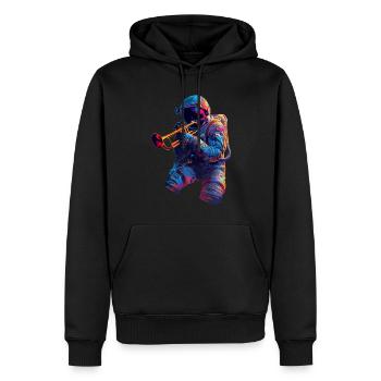Trompette astronaute - Sweat à capuche Premium bio Homme - noir - Devant - Nico (187cm)