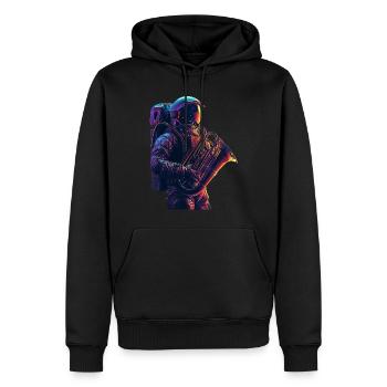 Tuba astronaute - Sweat à capuche Premium bio Homme - noir - Devant - Nico (187cm)