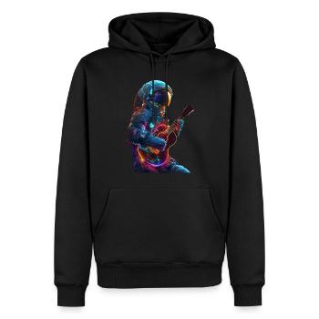 Astronauten Ukulele - Männer Premium Bio Hoodie - Schwarz - Vorne - Nico (187cm)