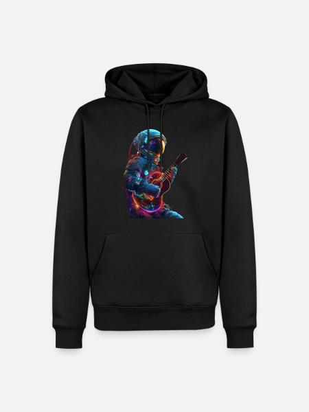 Astronaut Ukulele - Men’s Premium Organic Hoodie - black