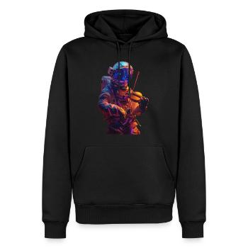 Violon astronaute - Sweat à capuche Premium bio Homme - noir - Devant - Nico (187cm)