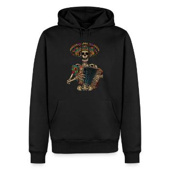 Accordéon Squelette Mexicain - Sweat à capuche Premium bio Homme - noir - Devant - Nico (187cm)