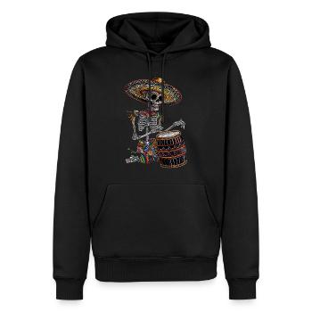 Mexikanisches Skelett Trommeln - Männer Premium Bio Hoodie - Schwarz - Vorne - Nico (187cm)