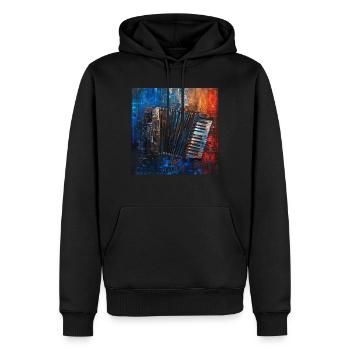 Accordéon - Sweat à capuche Premium bio Homme - noir - Devant - Nico (187cm)