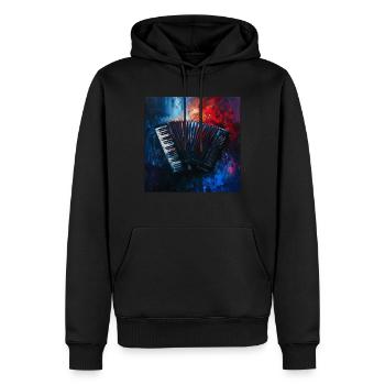 Akkordeon - Männer Premium Bio Hoodie - Schwarz - Vorne - Nico (187cm)