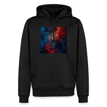 Banjo - Men’s Premium Organic Hoodie - black - Front - Nico (187cm)