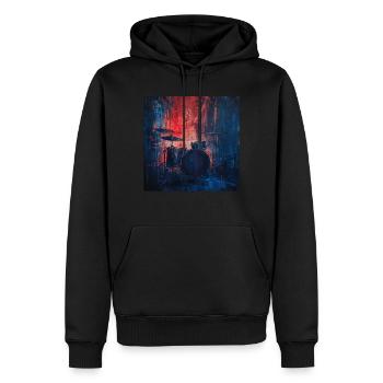 Schlagzeug - Männer Premium Bio Hoodie - Schwarz - Vorne - Nico (187cm)
