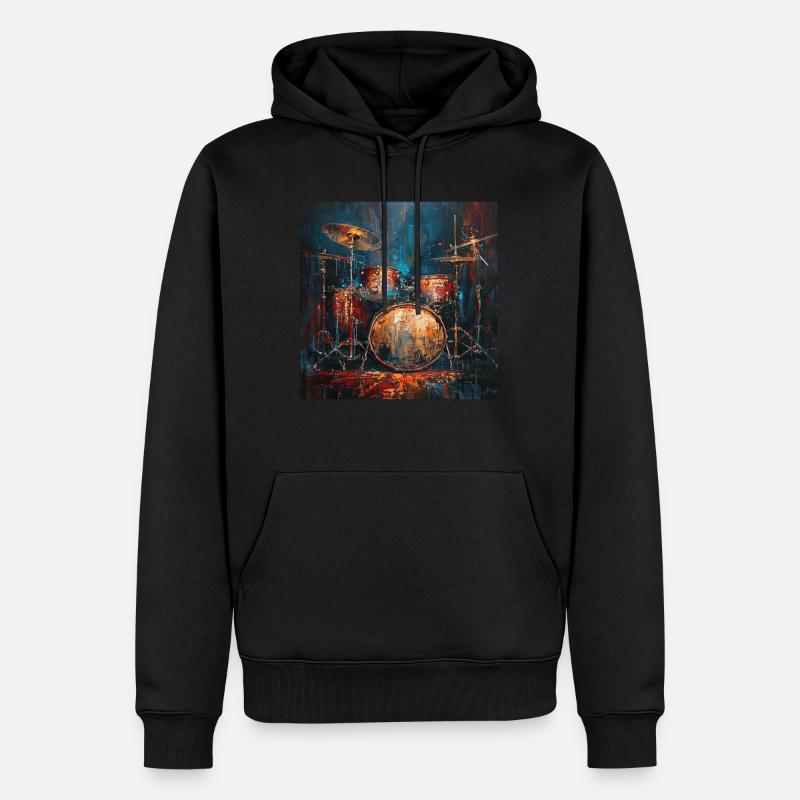 Percussion - Sweat à capuche Premium bio Homme - noir