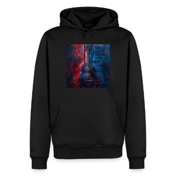 Gitarre - Männer Premium Bio Hoodie - Schwarz - Vorne - Nico (187cm)