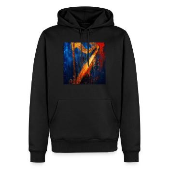 Harfe - Männer Premium Bio Hoodie - Schwarz - Vorne - Nico (187cm)